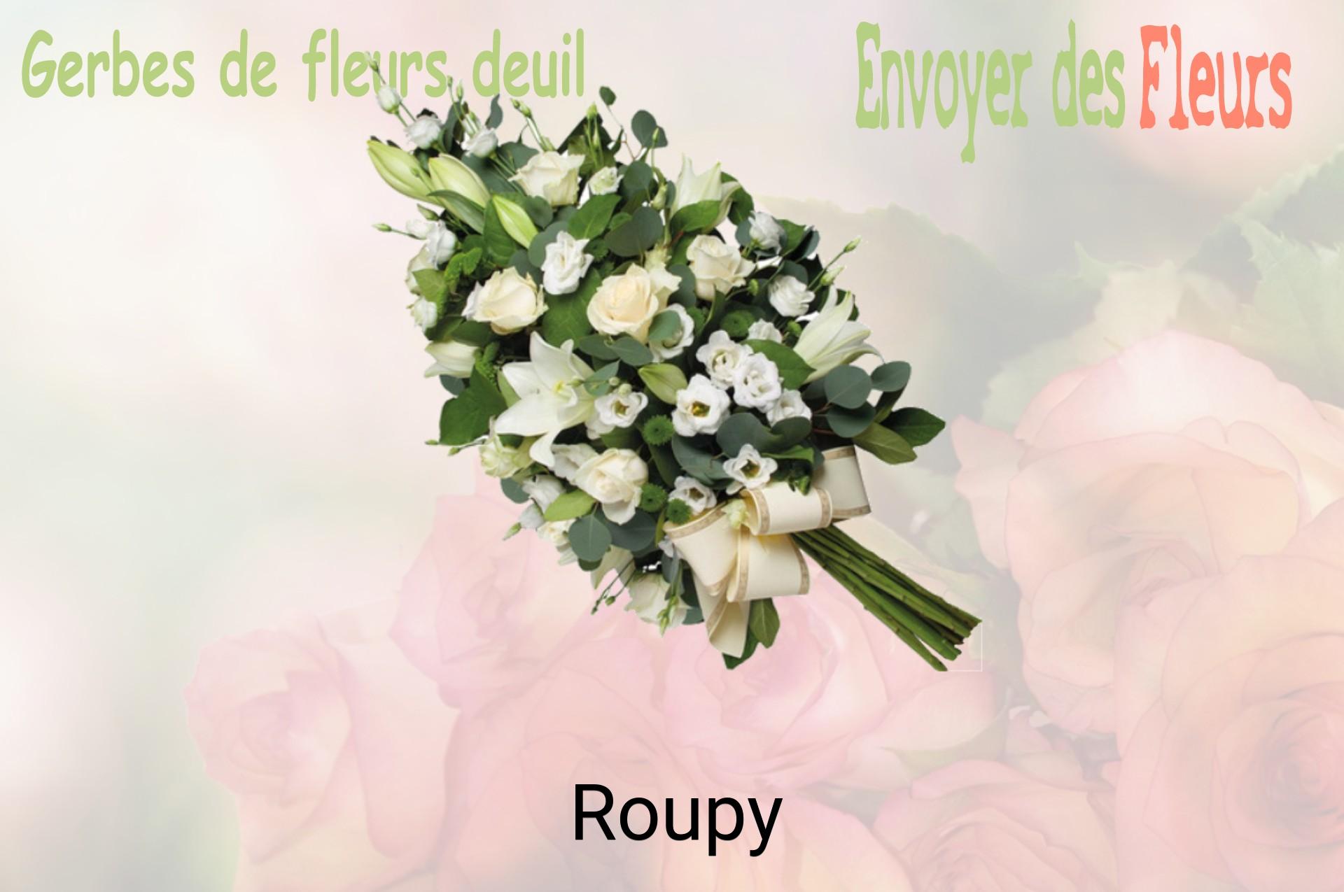 Gerbe de fleurs de deuil livrée à Roupy